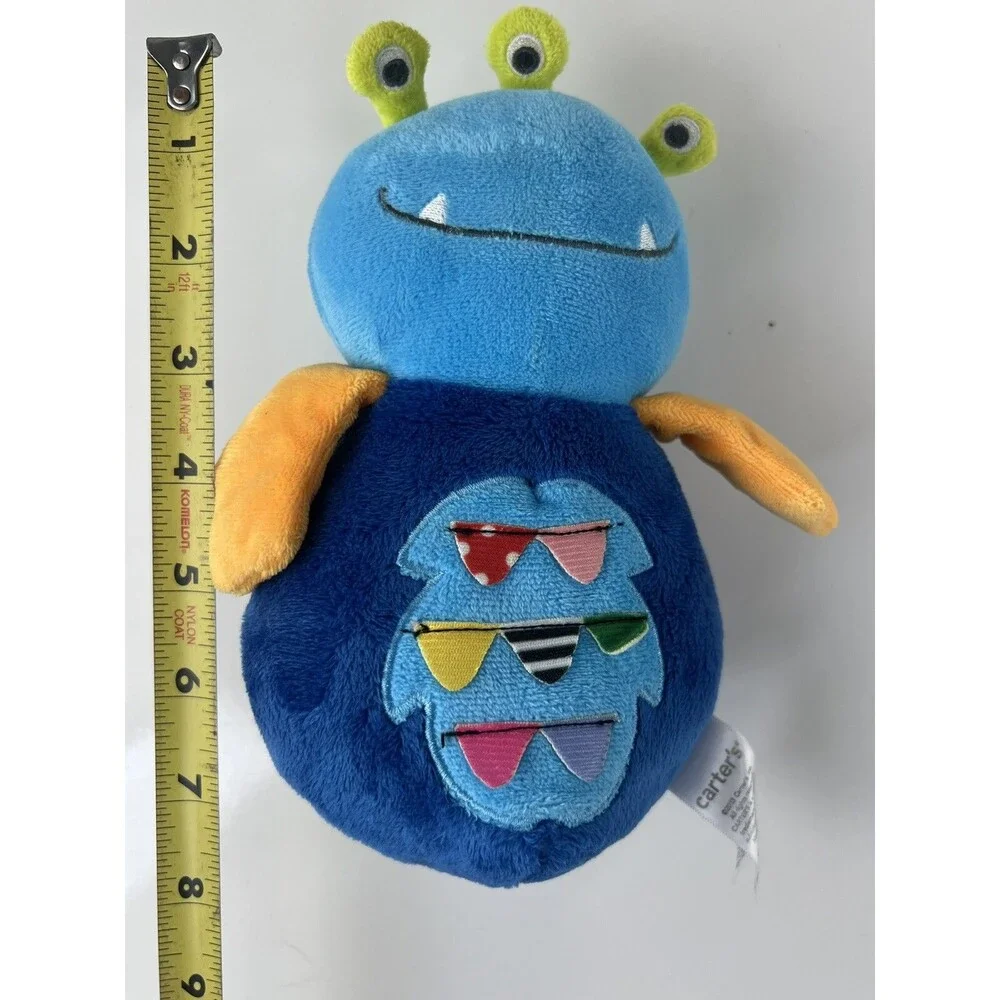 Carter’s Baby 3-eyed Alien Monster Wobble Chime Rattle Stuffed Animal Plush Toy